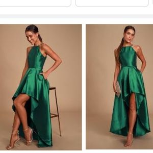 LuLu’s Emerald Green High-Low Maxi Dress